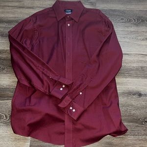 Chaps Shirt Mens 16.5 34-35 Button Up Stretch Collar Regular Fit Long Sleeve